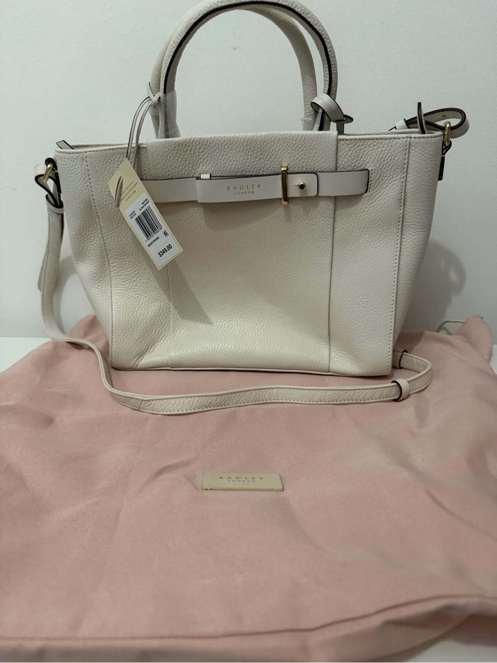 RADLEY LONDON Cream Leather Structured Shoulder Bag